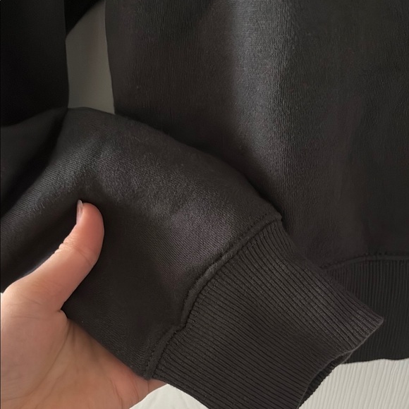 Dark Grey Cropped Crew Neck Sweatshirt - Picture 4 of 4